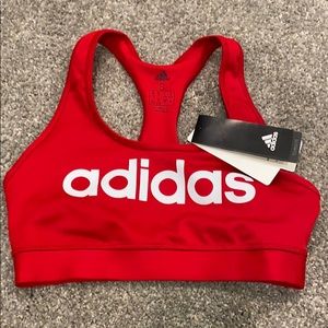 NWT Adidas Climalite RED unlined sports bra Sm